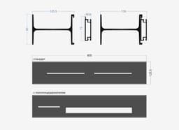Полка алюминиевая с подсветкой LINEART ALUMO OCB-05-6 черная, 600х120 мм