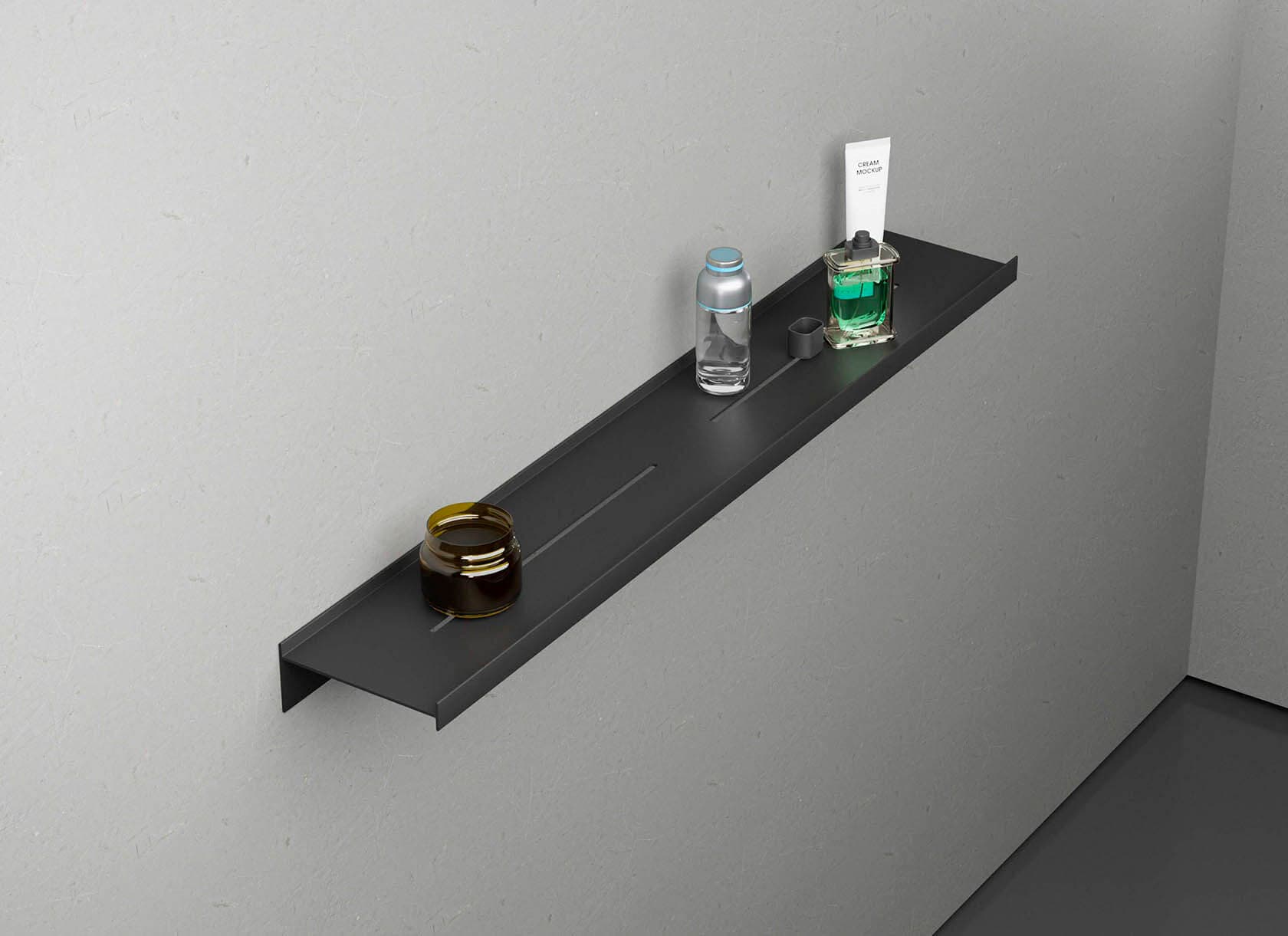 Полка алюминиевая LINEART ALUMO OCB-01-6 черная, 600х120 мм