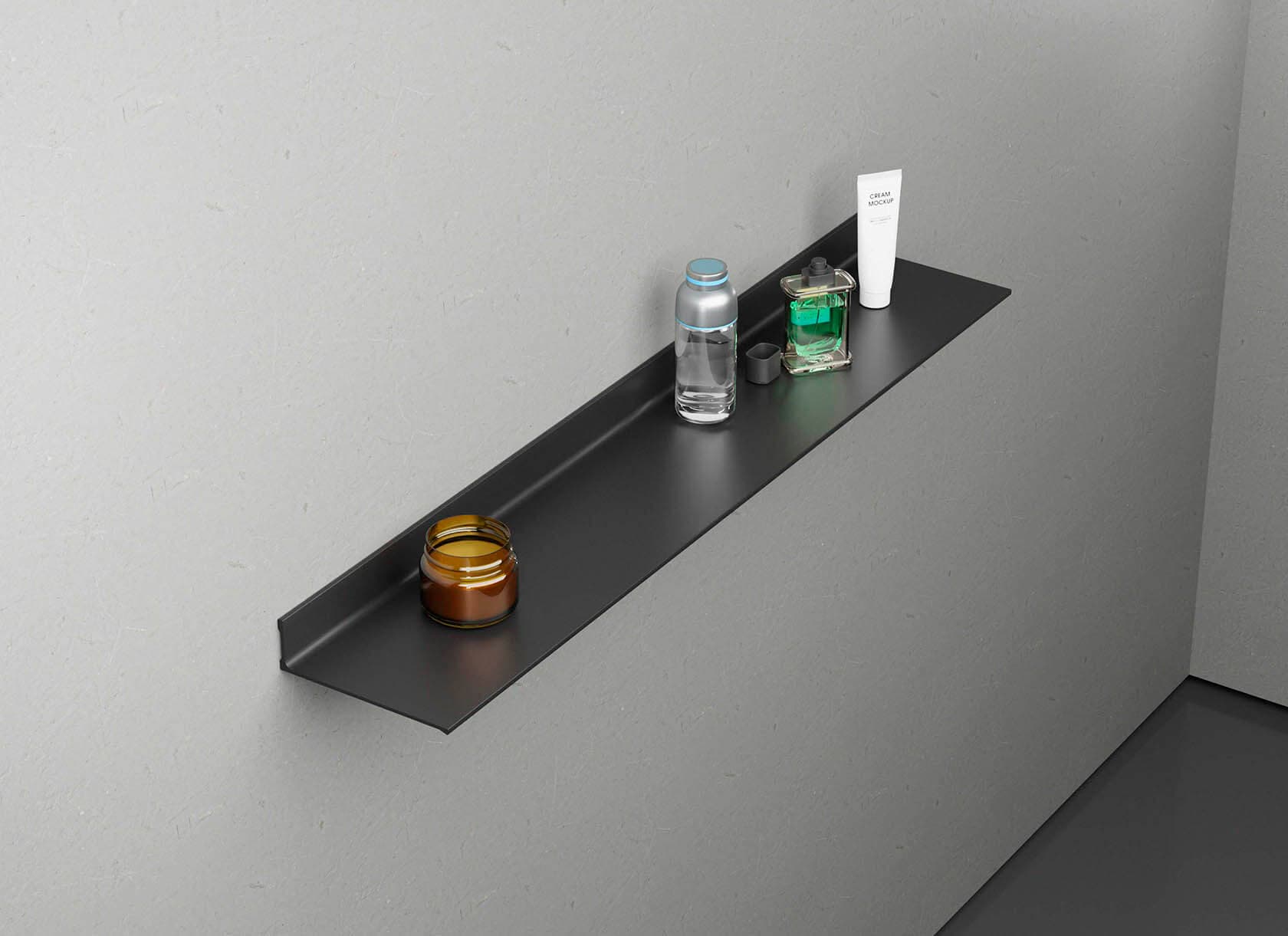 Полка алюминиевая LINEART ALUMO OCB-06-5 черная, 500х120 мм