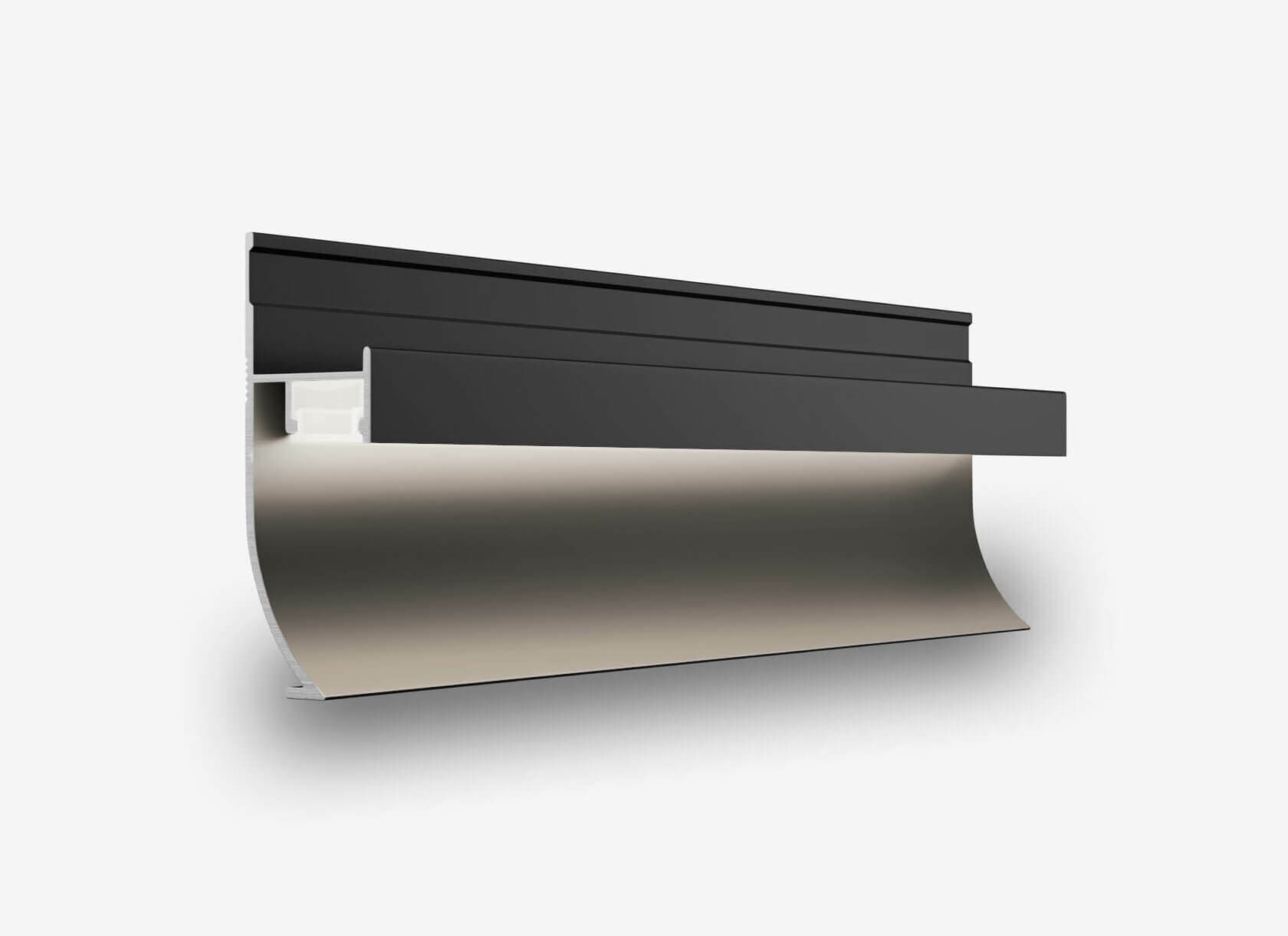Теневой плинтус с подсветкой LINEART ALUMO SC 1813 черный