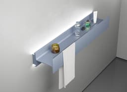 Полка алюминиевая с подсветкой LINEART ALUMO OCB-05-6 серая, 600х120 мм