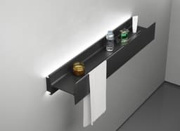 Полка алюминиевая с подсветкой LINEART ALUMO OCB-05-6 черная, 600х120 мм