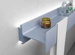 Полка алюминиевая с подсветкой LINEART ALUMO OCB-05-6 серая, 600х120 мм