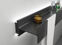 Полка алюминиевая с подсветкой LINEART ALUMO OCB-05-6 черная, 600х120 мм