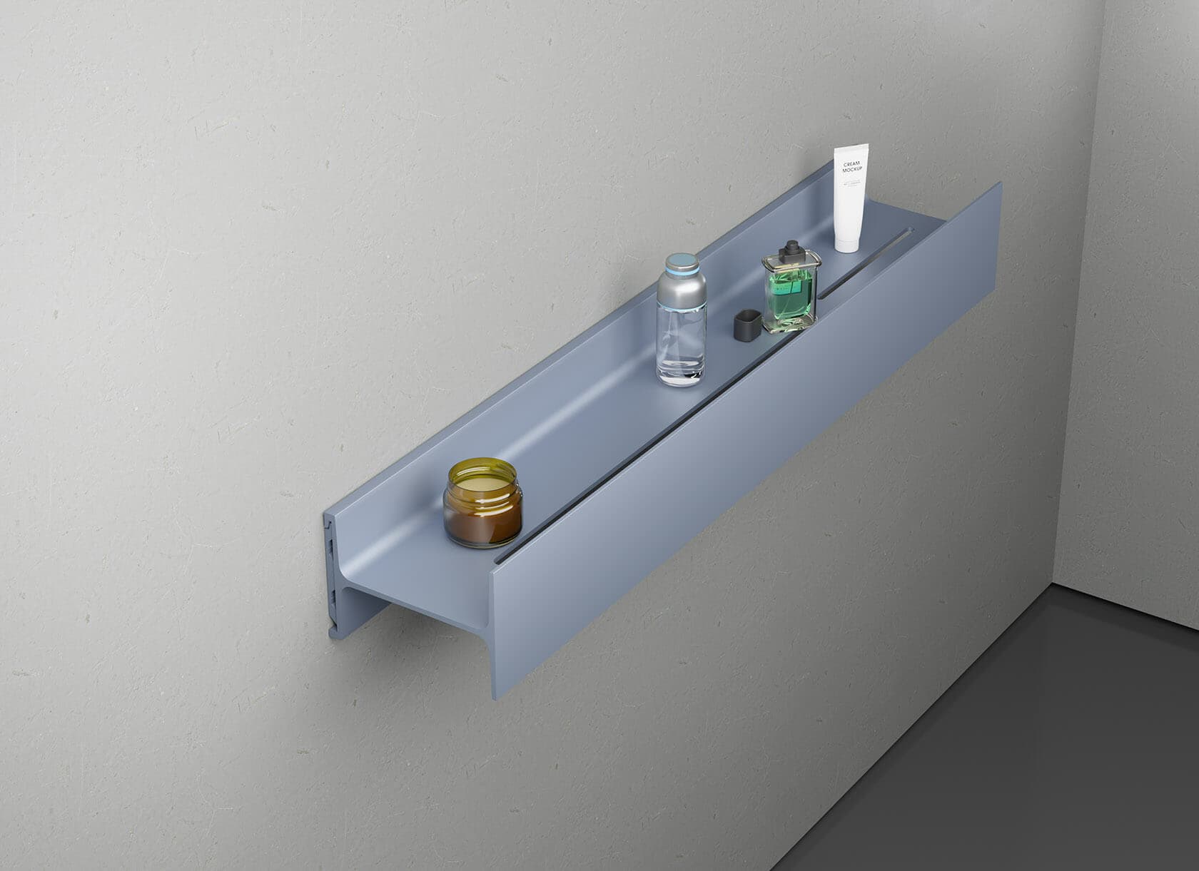 Полка алюминиевая LINEART ALUMO OCB-04-6 серая, 600х120 мм