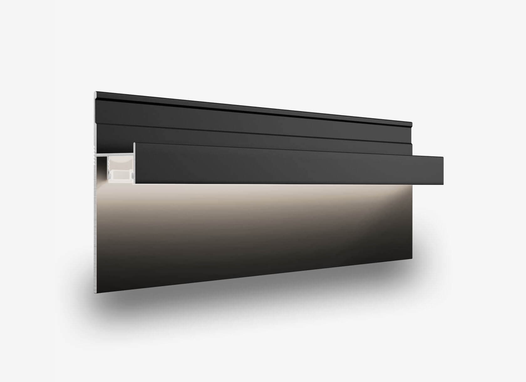 Теневой плинтус с подсветкой LINEART ALUMO SC 1812 черный