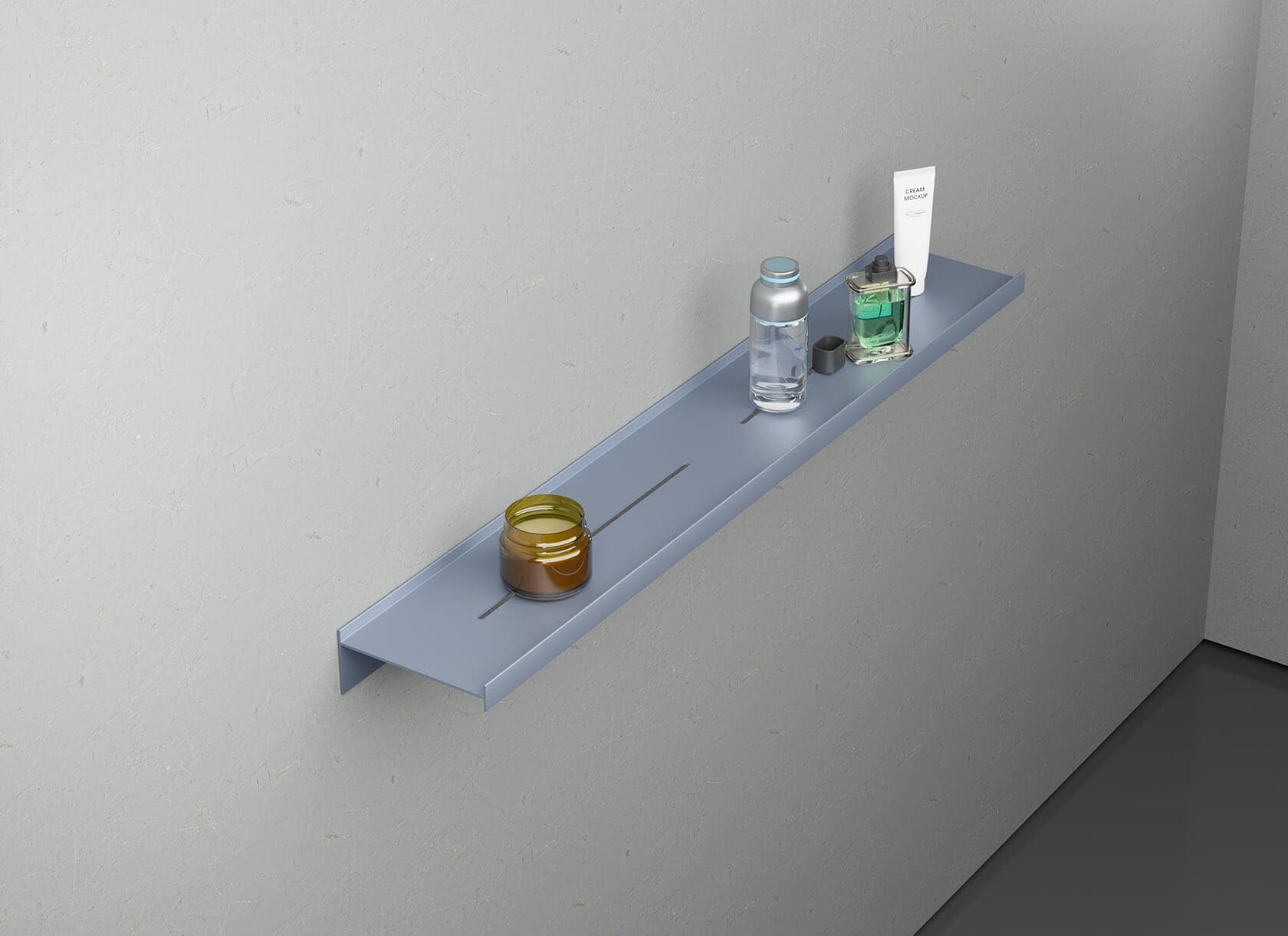 Полка алюминиевая LINEART ALUMO OCB-01-6 серая, 600х120 мм