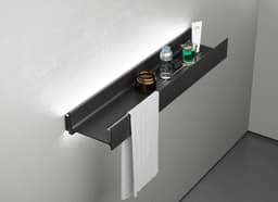 Полка алюминиевая с подсветкой LINEART ALUMO OCB-03-6 черная, 600х120 мм