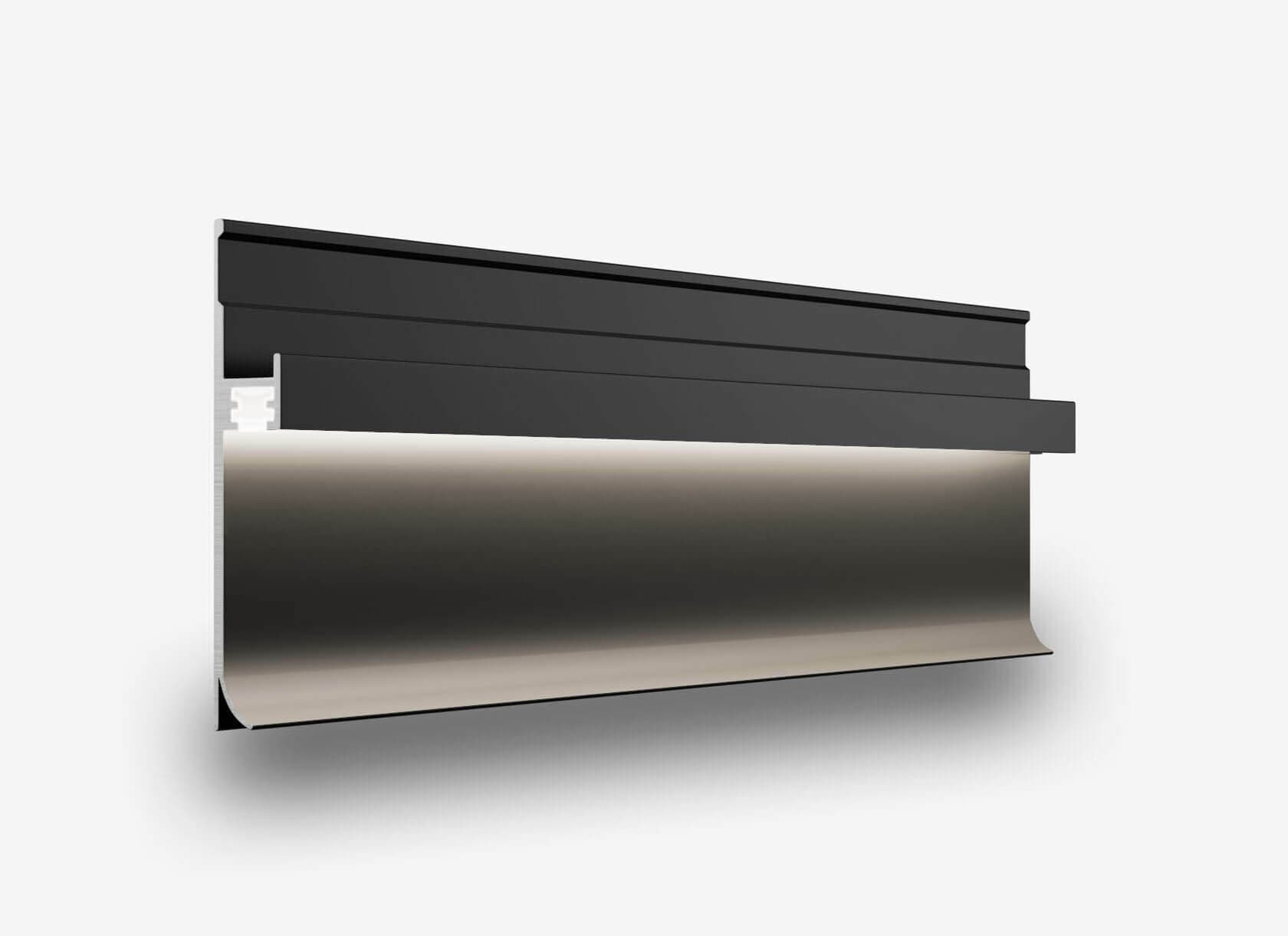 Теневой плинтус с подсветкой LINEART ALUMO SC 9017 черный