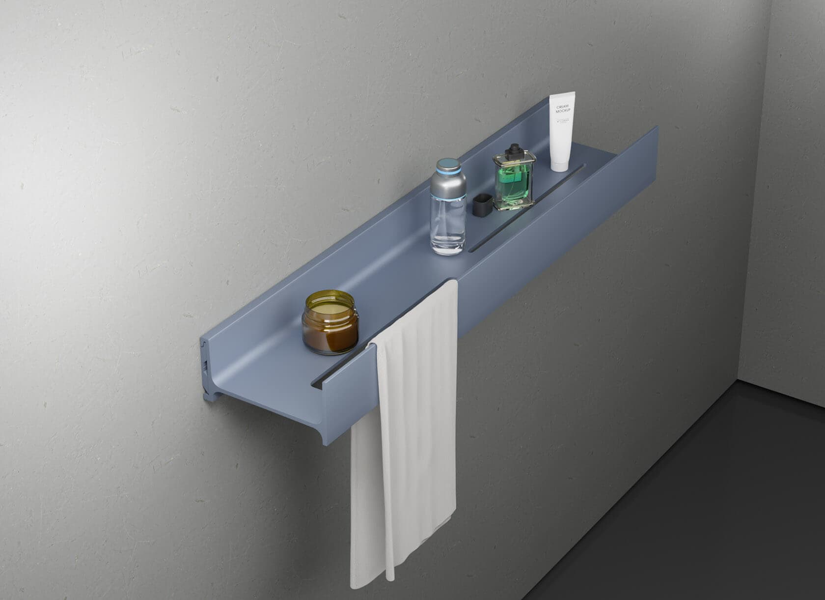 Полка алюминиевая LINEART ALUMO OCB-02-6 серая, 600х120 мм