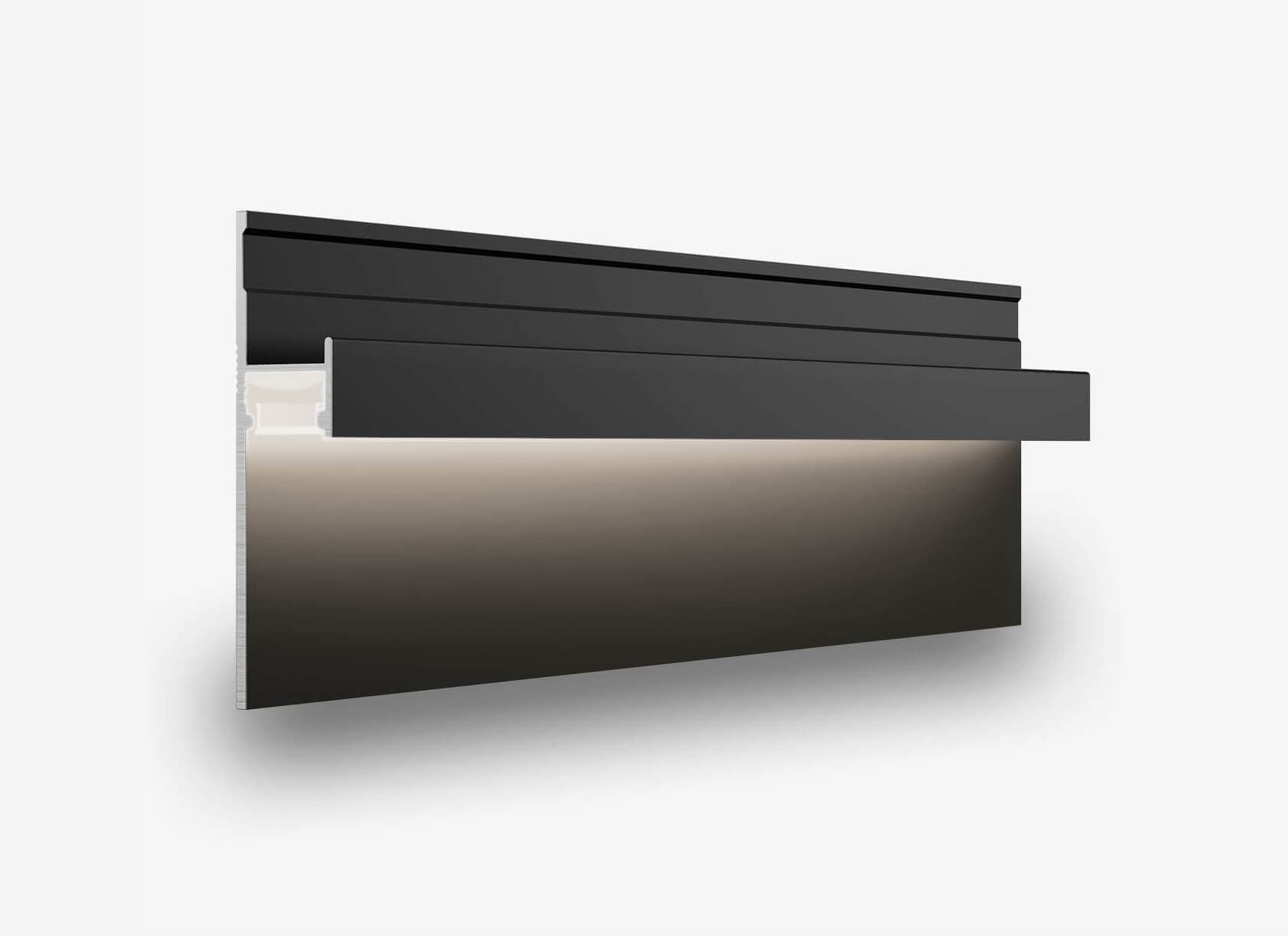 Теневой плинтус с подсветкой LINEART ALUMO SC 1212 черный