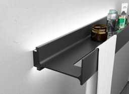 Полка алюминиевая с подсветкой LINEART ALUMO OCB-03-6 черная, 600х120 мм