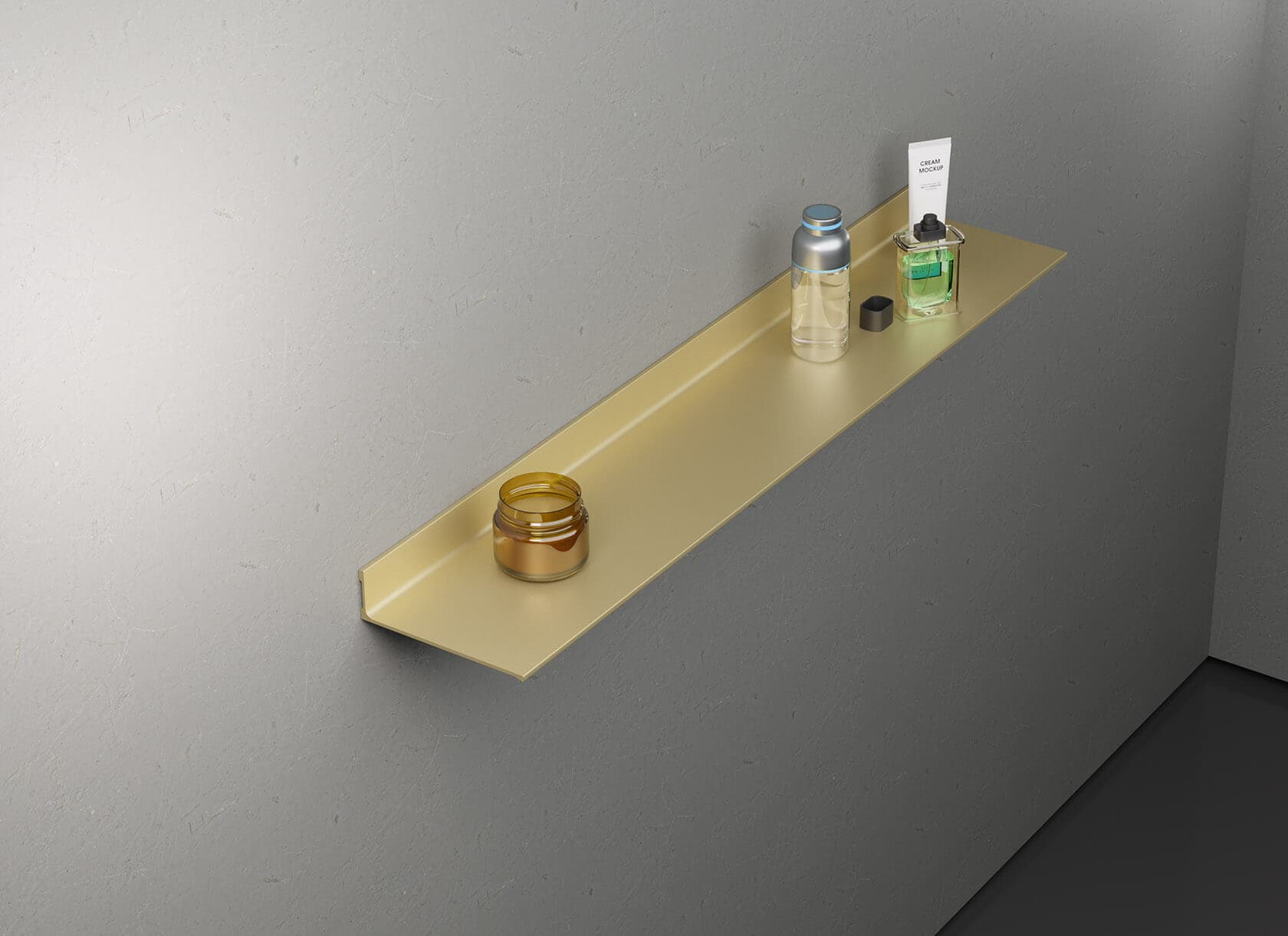 Полка алюминиевая LINEART ALUMO OCB-06-5 золотая, 500х120 мм