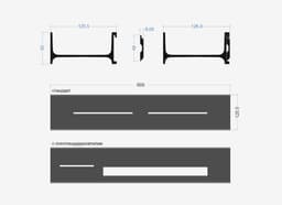 Полка алюминиевая LINEART ALUMO OCB-02-6 черная, 600х120 мм