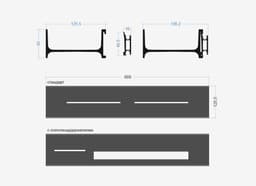 Полка алюминиевая с подсветкой LINEART ALUMO OCB-03-6 черная, 600х120 мм