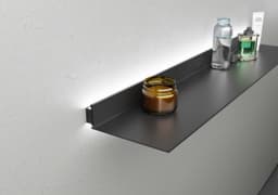 Полка алюминиевая с подсветкой LINEART ALUMO OCB-07S-5 черная, 500х150 мм