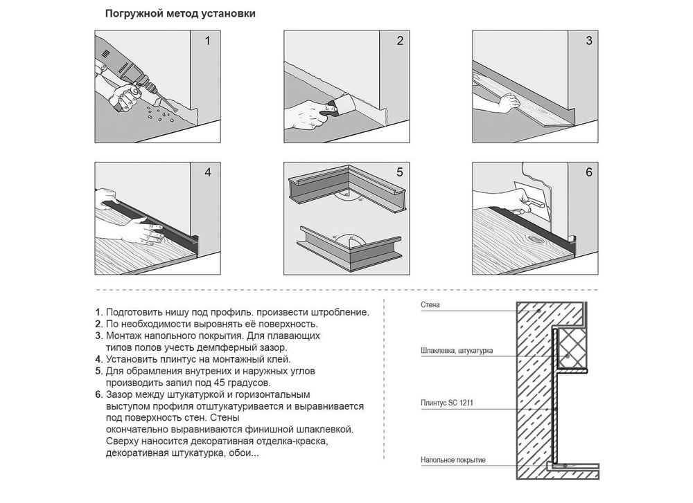 Теневой плинтус LINEART ALUMO SC 1211 золотой
