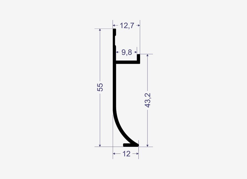 Теневой плинтус LINEART ALUMO SC 9016 черный
