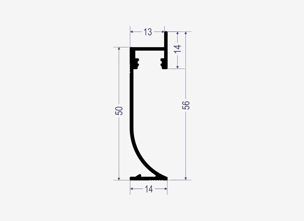 Теневой плинтус с подсветкой LINEART ALUMO SC 1509 черный