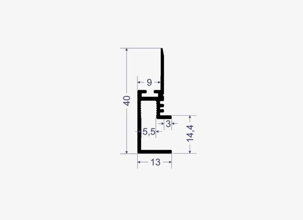 Теневой плинтус с подсветкой LINEART ALUMO SC 517R черный