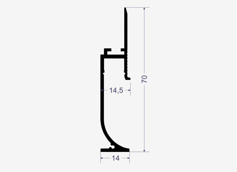 Теневой плинтус с подсветкой LINEART ALUMO SC 7013 серебро