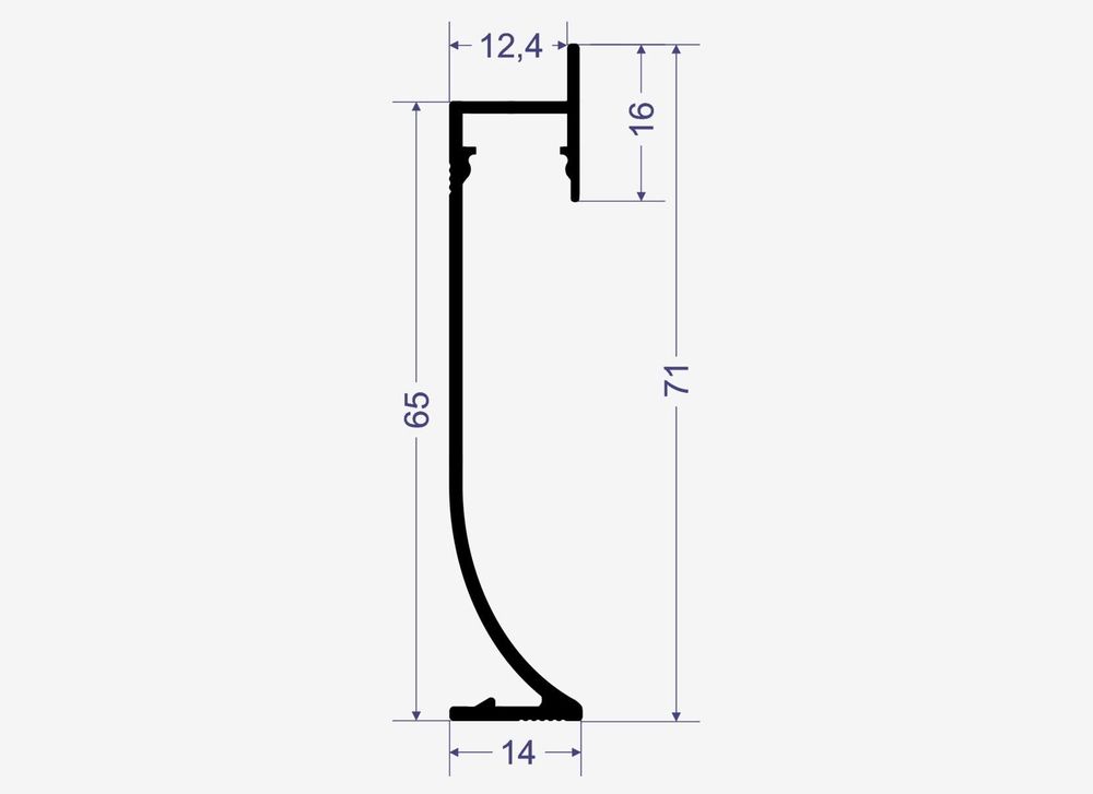 Теневой плинтус с подсветкой LINEART ALUMO SC 7547 черный