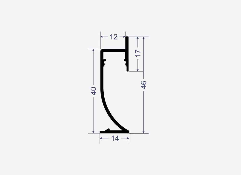 Теневой плинтус с подсветкой LINEART ALUMO SC 7612 черный
